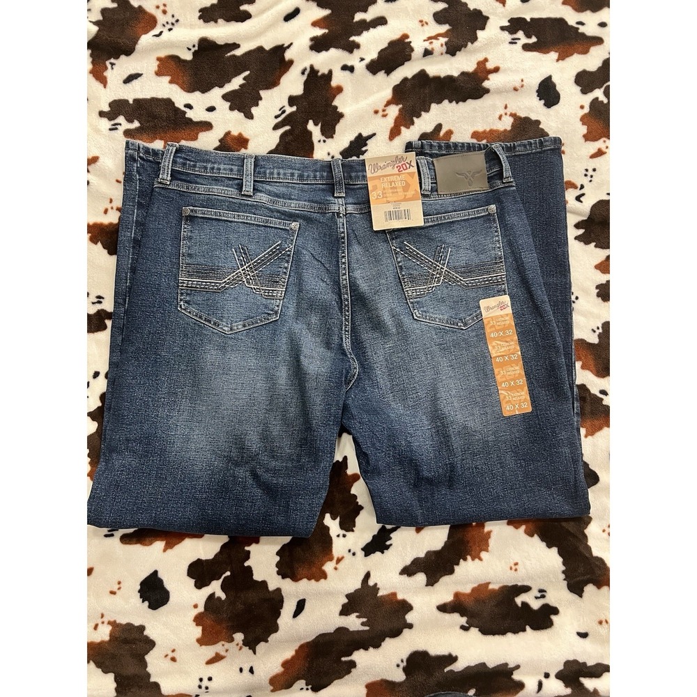 Wrangler Men's 20X Extreme Relaxed Fit Low Rise Straight Fit Jeans Size 40x32 - Picture 3 of 3